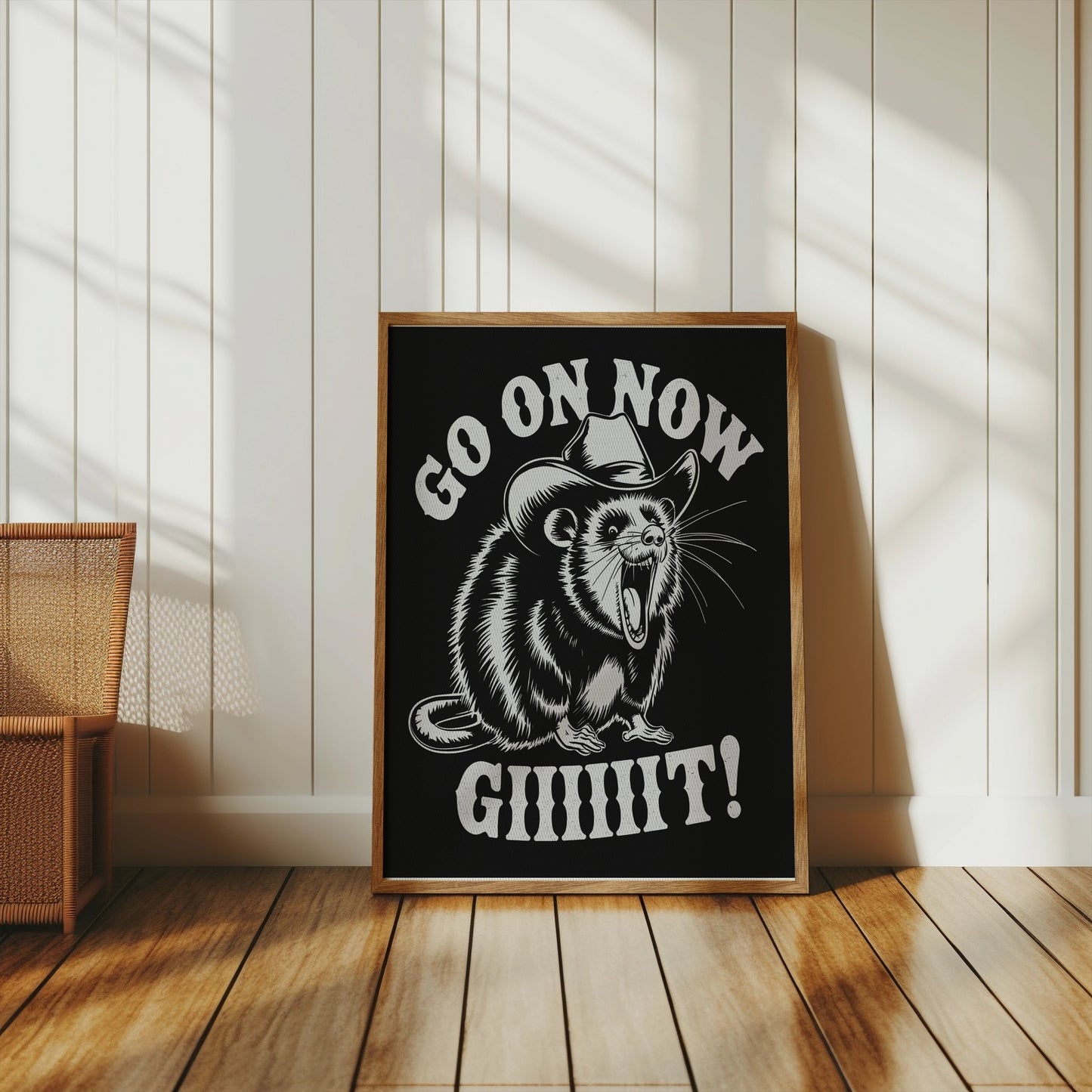 Premium Poster of Go On Now Giiiit Cowboy Possum Design Art Posters