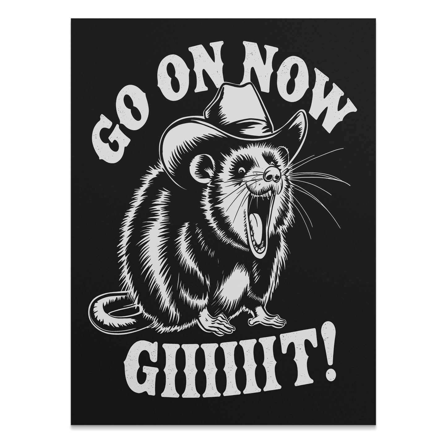 Premium Poster of Go On Now Giiiit Cowboy Possum Design Art Posters
