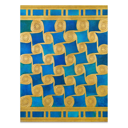 Premium Poster of Golden Spiral Blue and Green Art Deco Posters