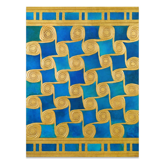 Premium Poster of Golden Spiral Blue and Green Art Deco Posters