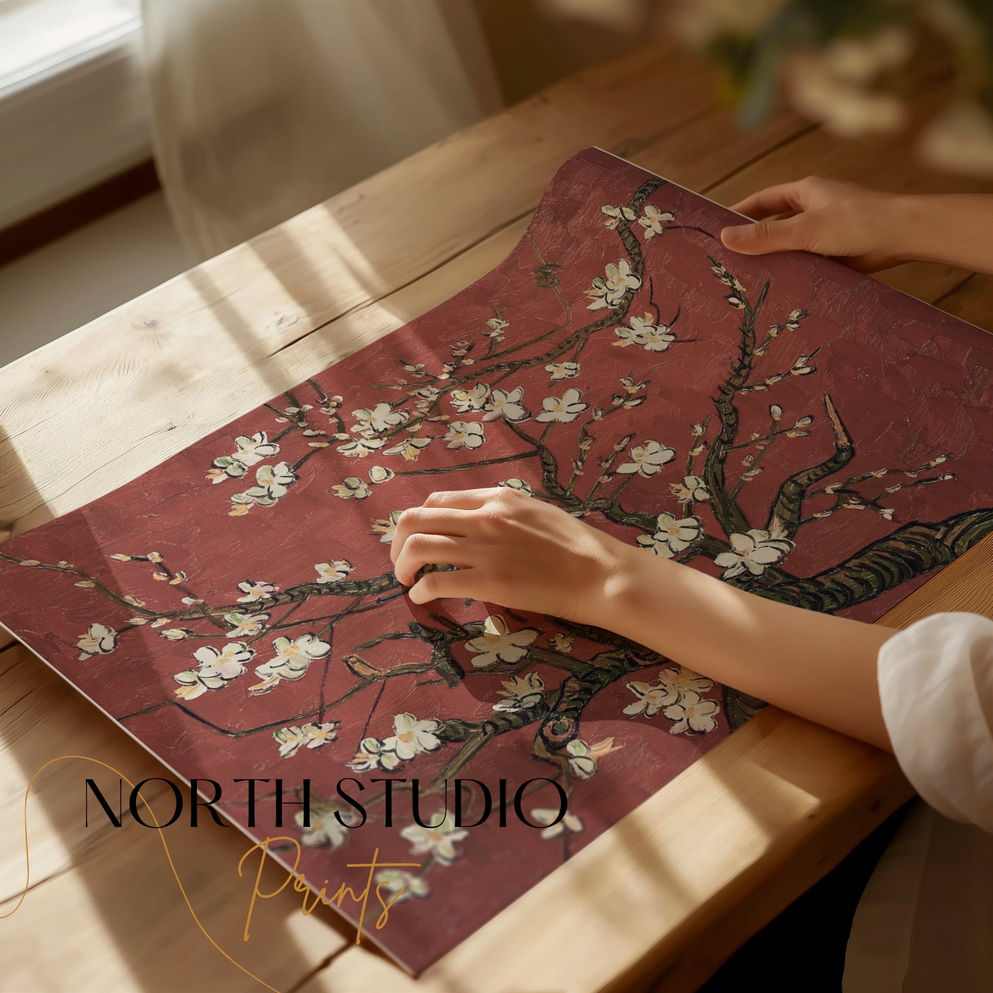 Premium Poster of Gorgeous Blossoming Almond Tree Art Print Posters