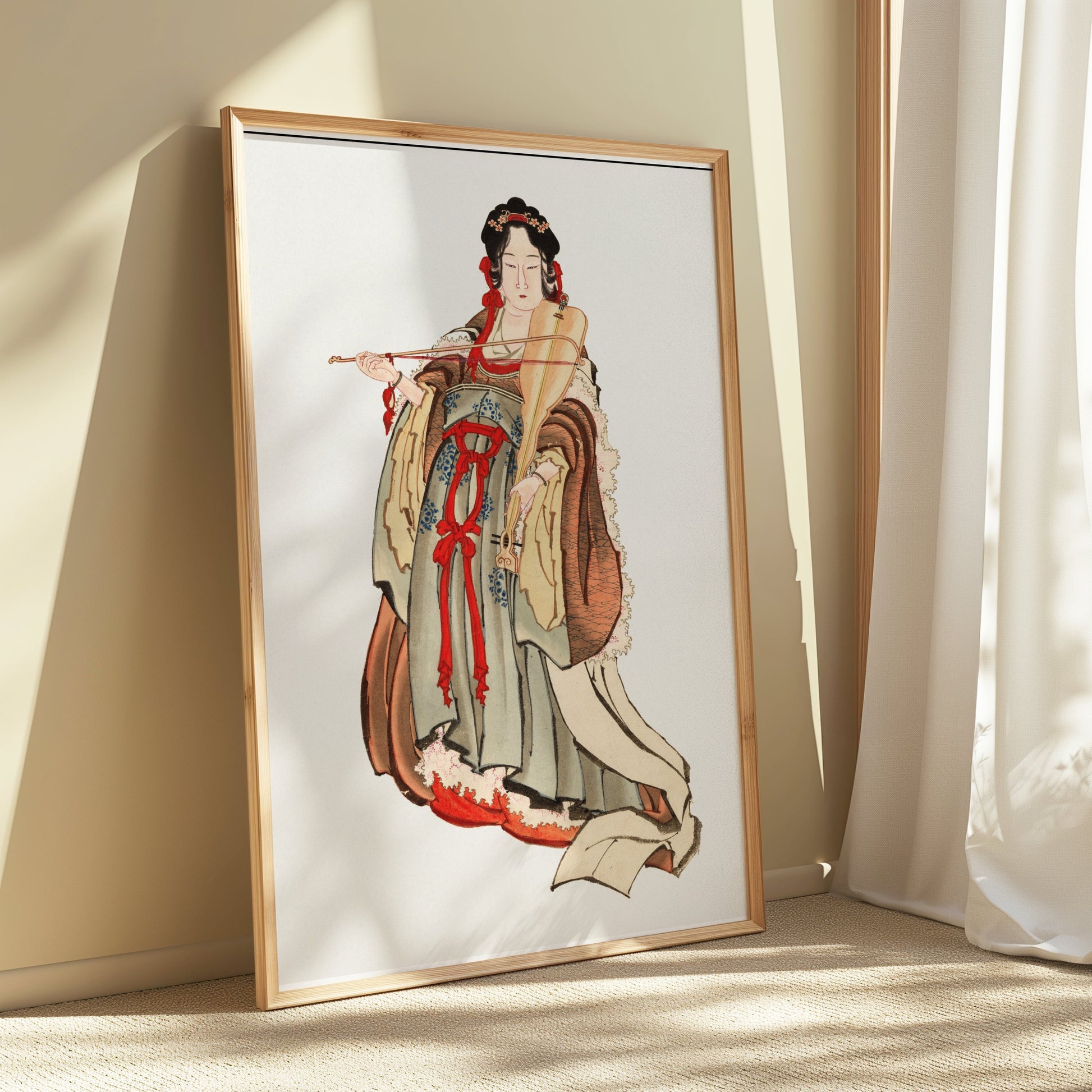 Premium Poster of Graceful Traditional Japanese Geisha Abstract Art Posters
