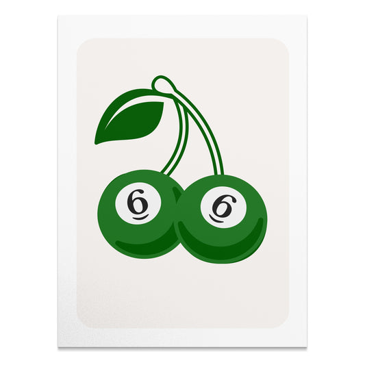 Premium Poster of Green Cherries Poster with Number 6 Design Posters