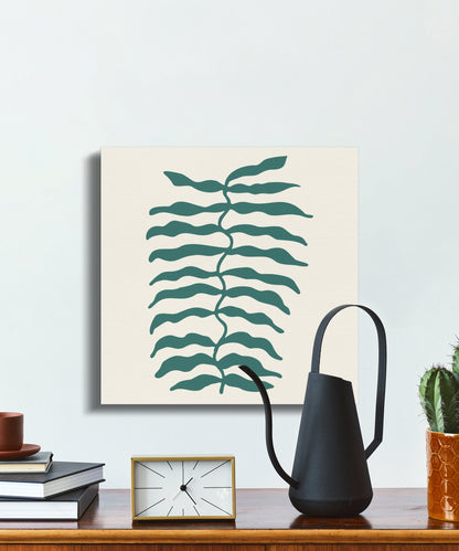 Premium Poster of Green Leaf Pattern Floral Wall Art Canvas Wraps