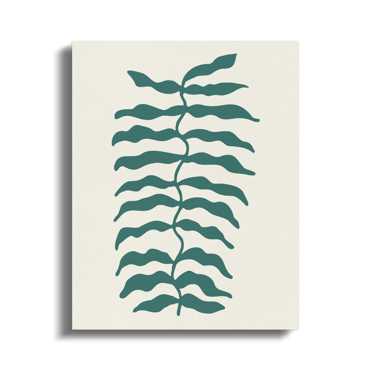 Premium Poster of Green Leaf Pattern Floral Wall Art Canvas Wraps
