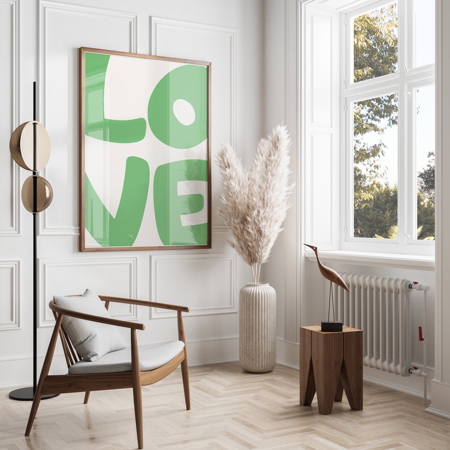 Premium Poster of Green Love Typography Wall Art Print Posters