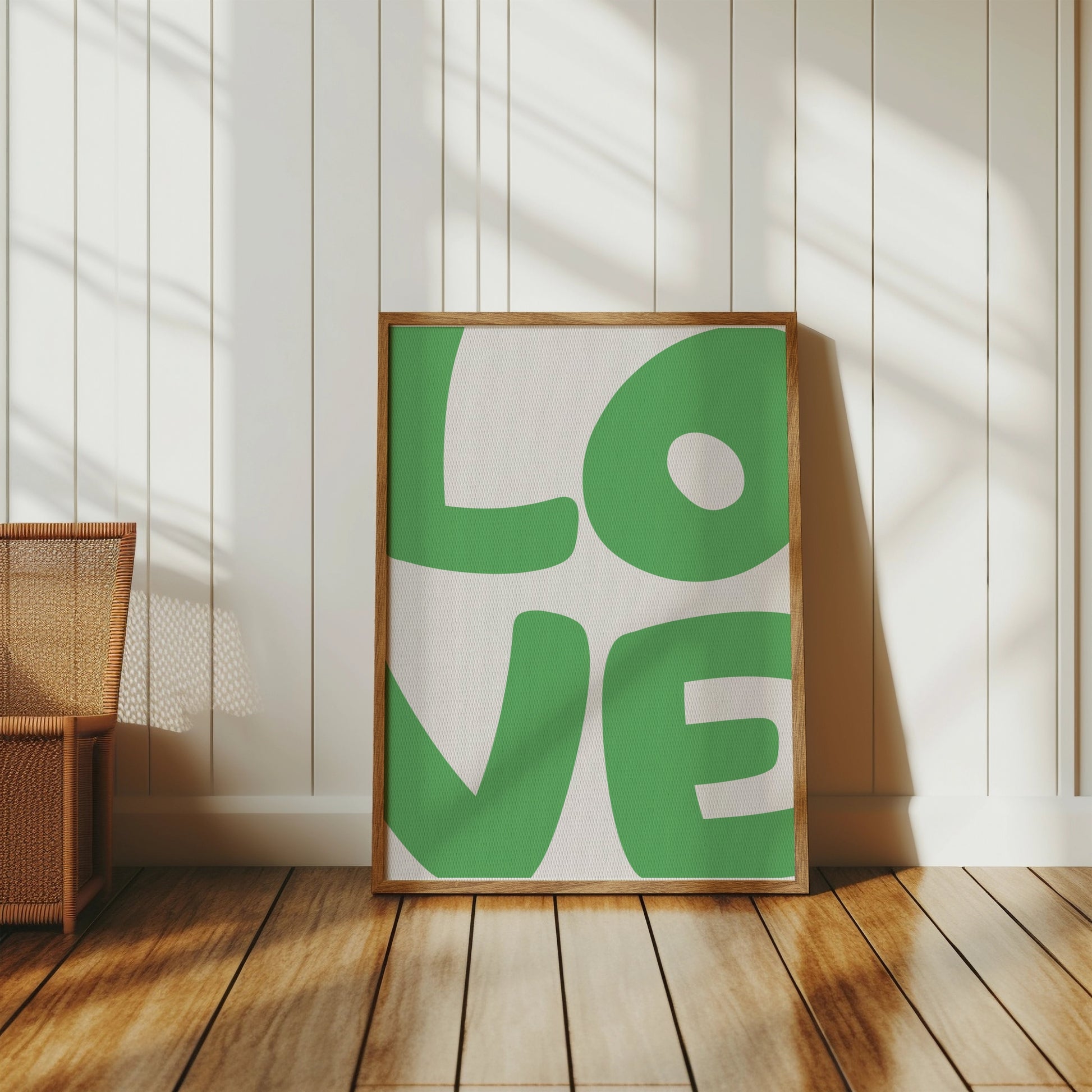 Premium Poster of Green Love Typography Wall Art Print Posters