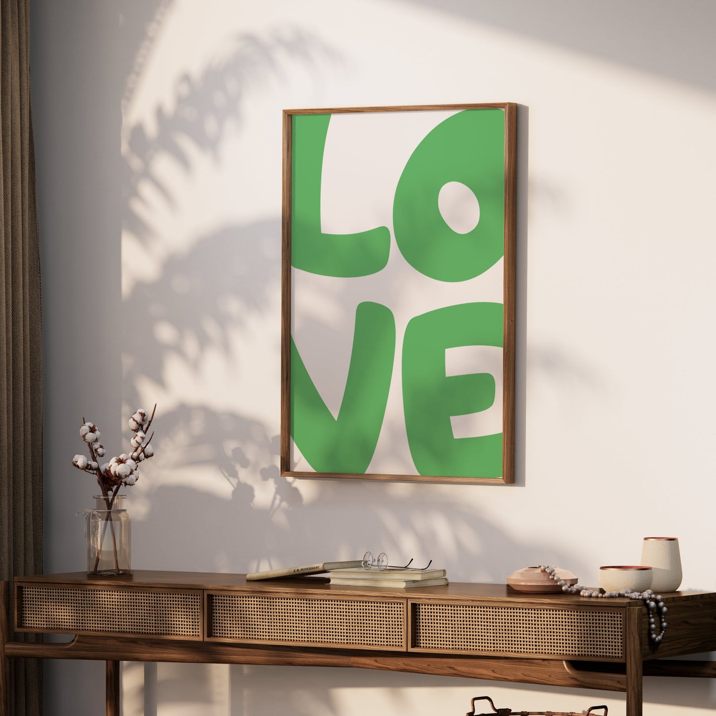 Premium Poster of Green Love Typography Wall Art Print Posters