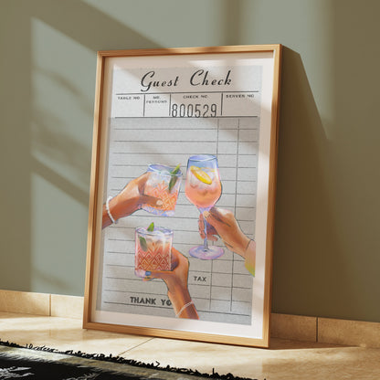 Premium Poster of Guest Check Artwork with Drinks Theme Posters