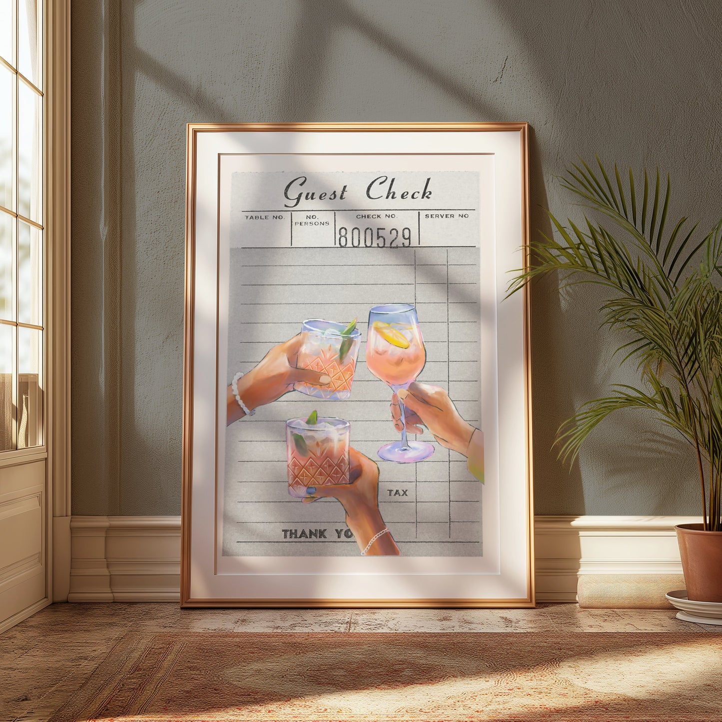Premium Poster of Guest Check Artwork with Drinks Theme Posters