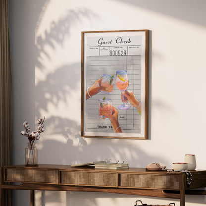 Premium Poster of Guest Check Artwork with Drinks Theme Posters