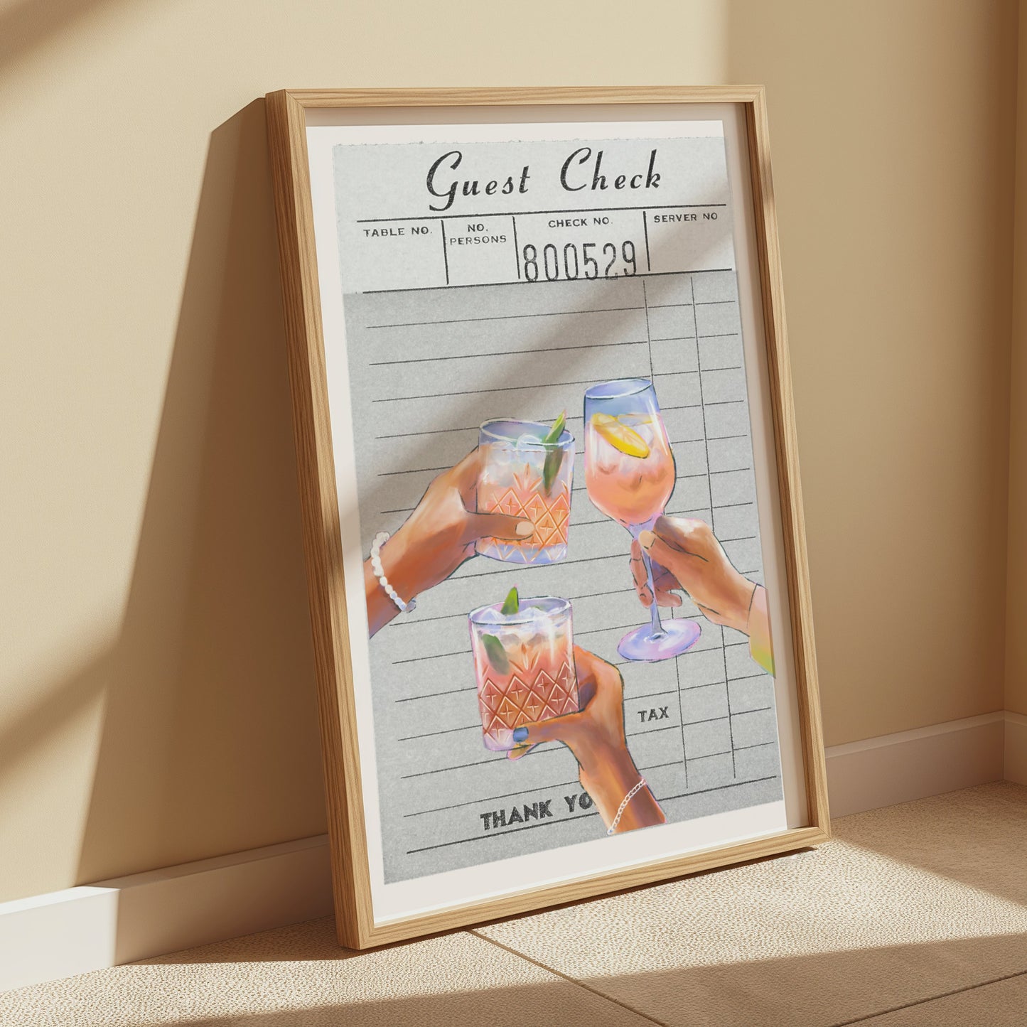 Premium Poster of Guest Check Artwork with Drinks Theme Posters