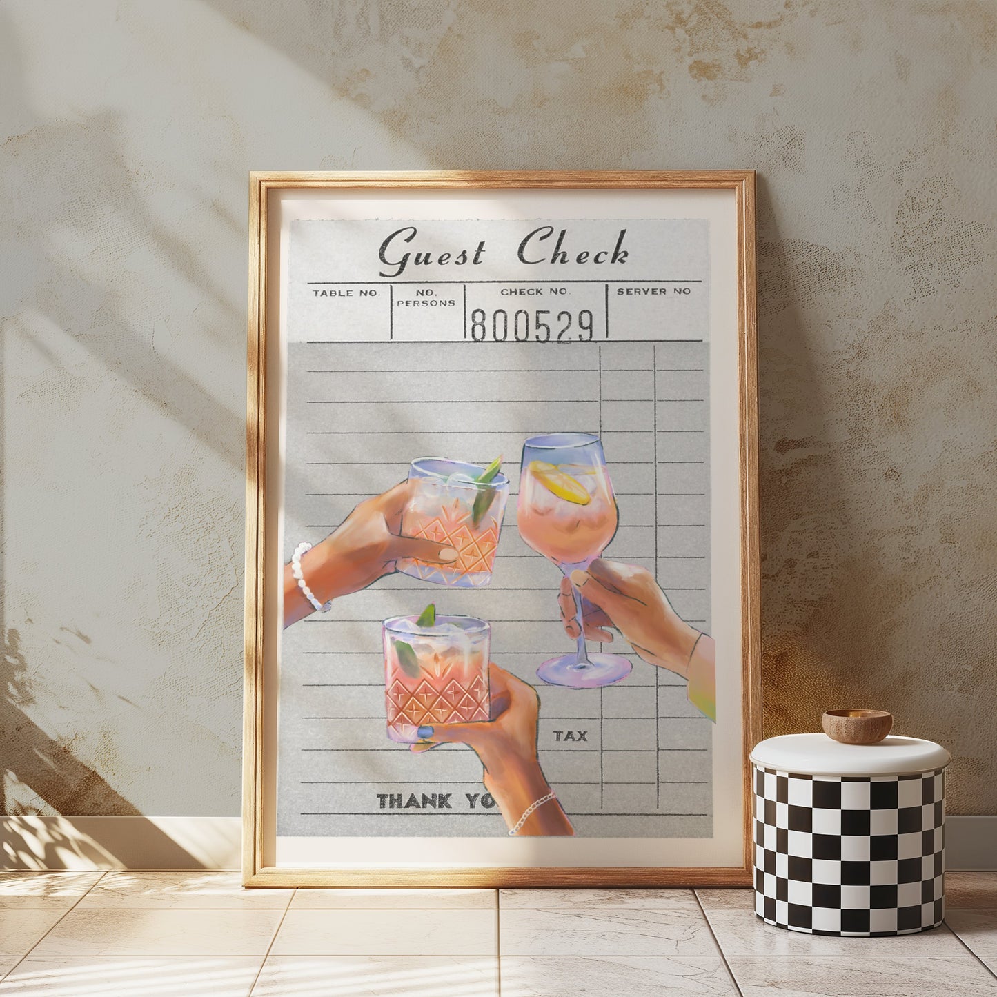 Premium Poster of Guest Check Artwork with Drinks Theme Posters