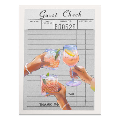 Premium Poster of Guest Check Artwork with Drinks Theme Posters