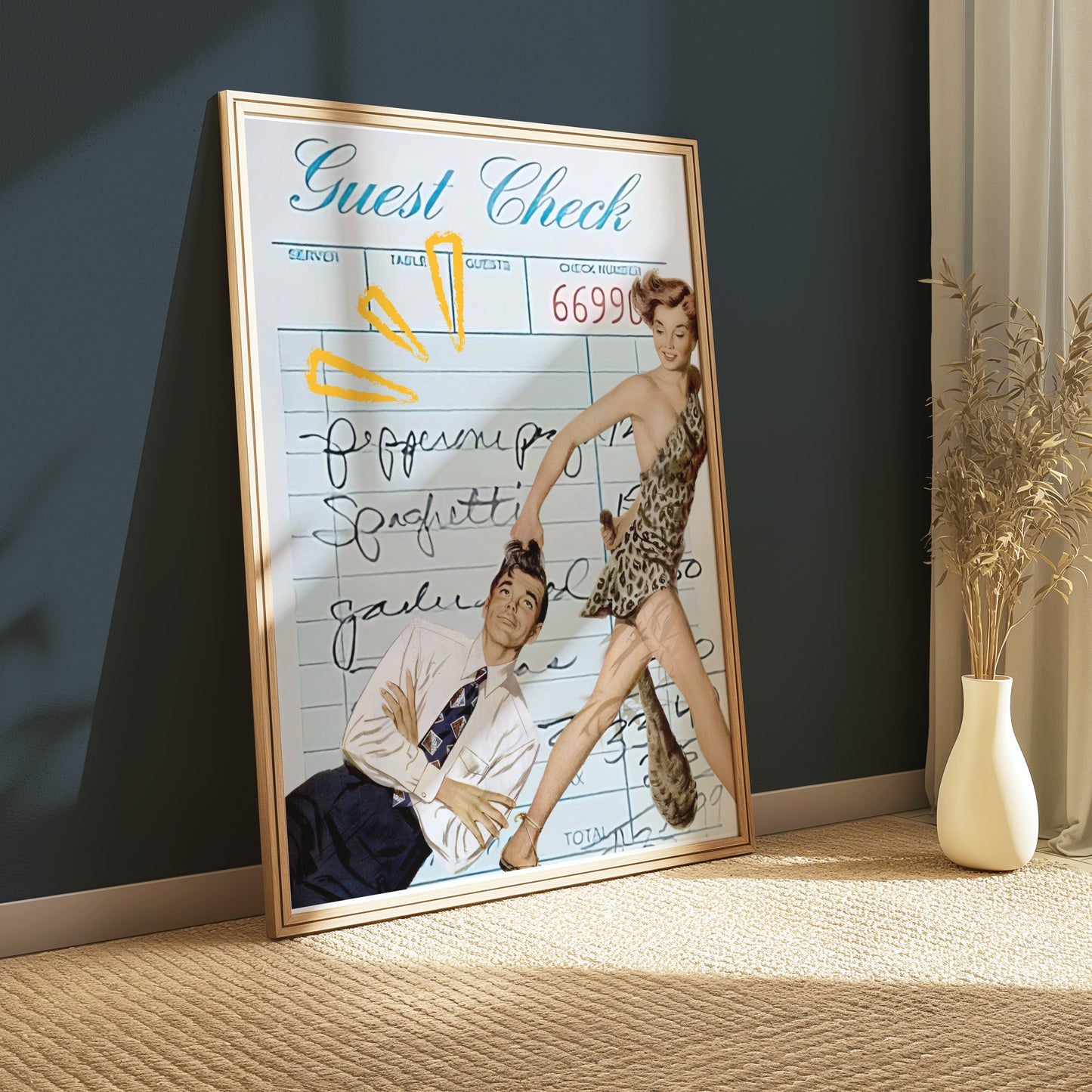Premium Poster of Guest Check Retro Vintage Style Art Print Posters