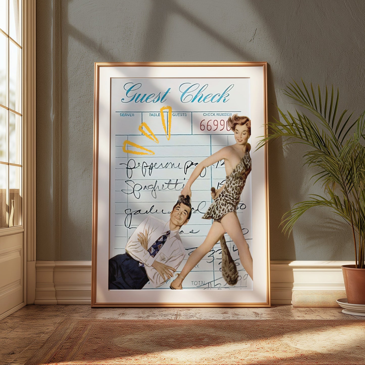 Premium Poster of Guest Check Retro Vintage Style Art Print Posters