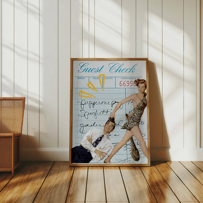 Premium Poster of Guest Check Retro Vintage Style Art Print Posters