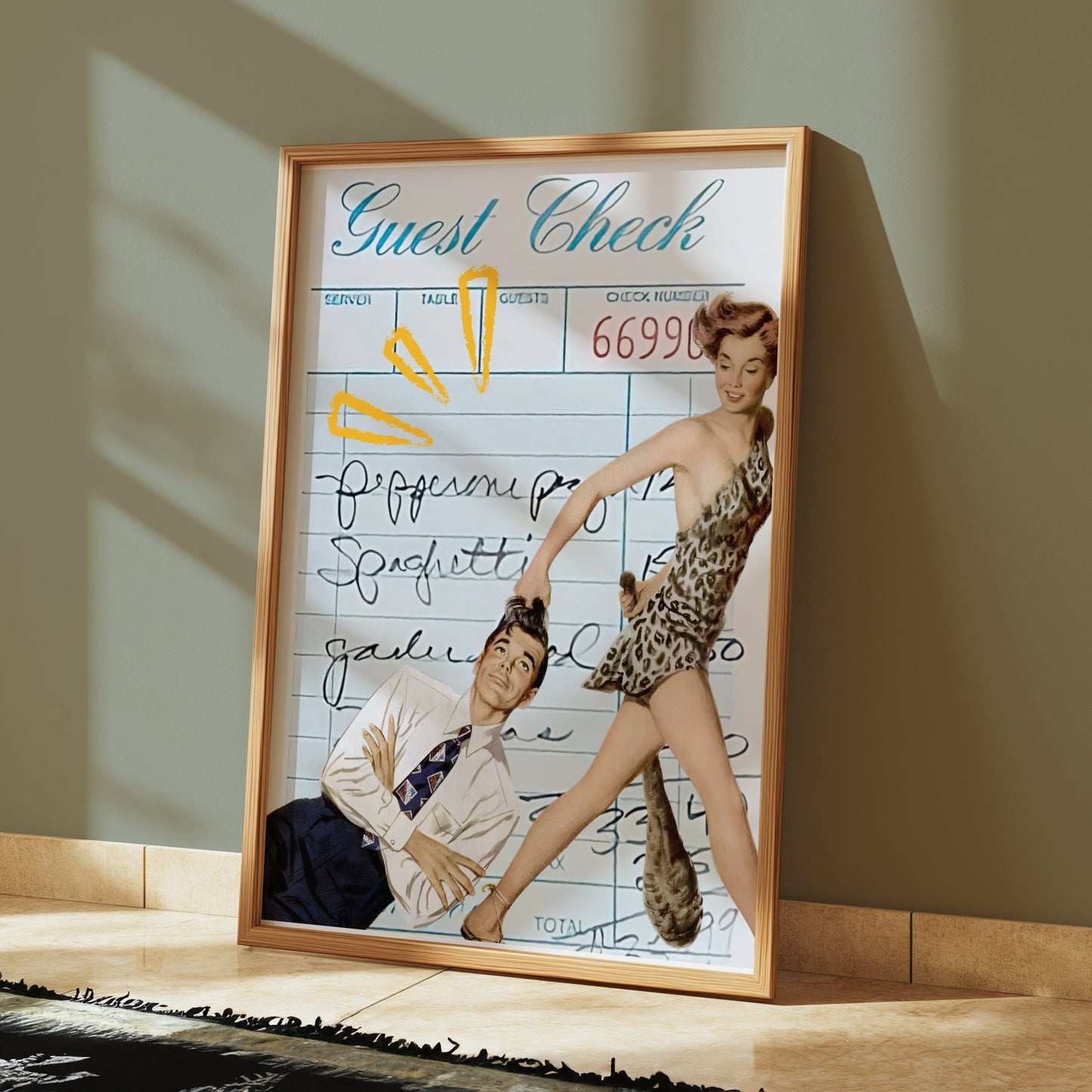 Premium Poster of Guest Check Retro Vintage Style Art Print Posters