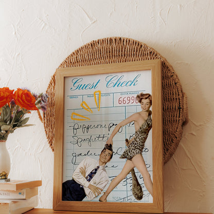 Premium Poster of Guest Check Retro Vintage Style Art Print Posters