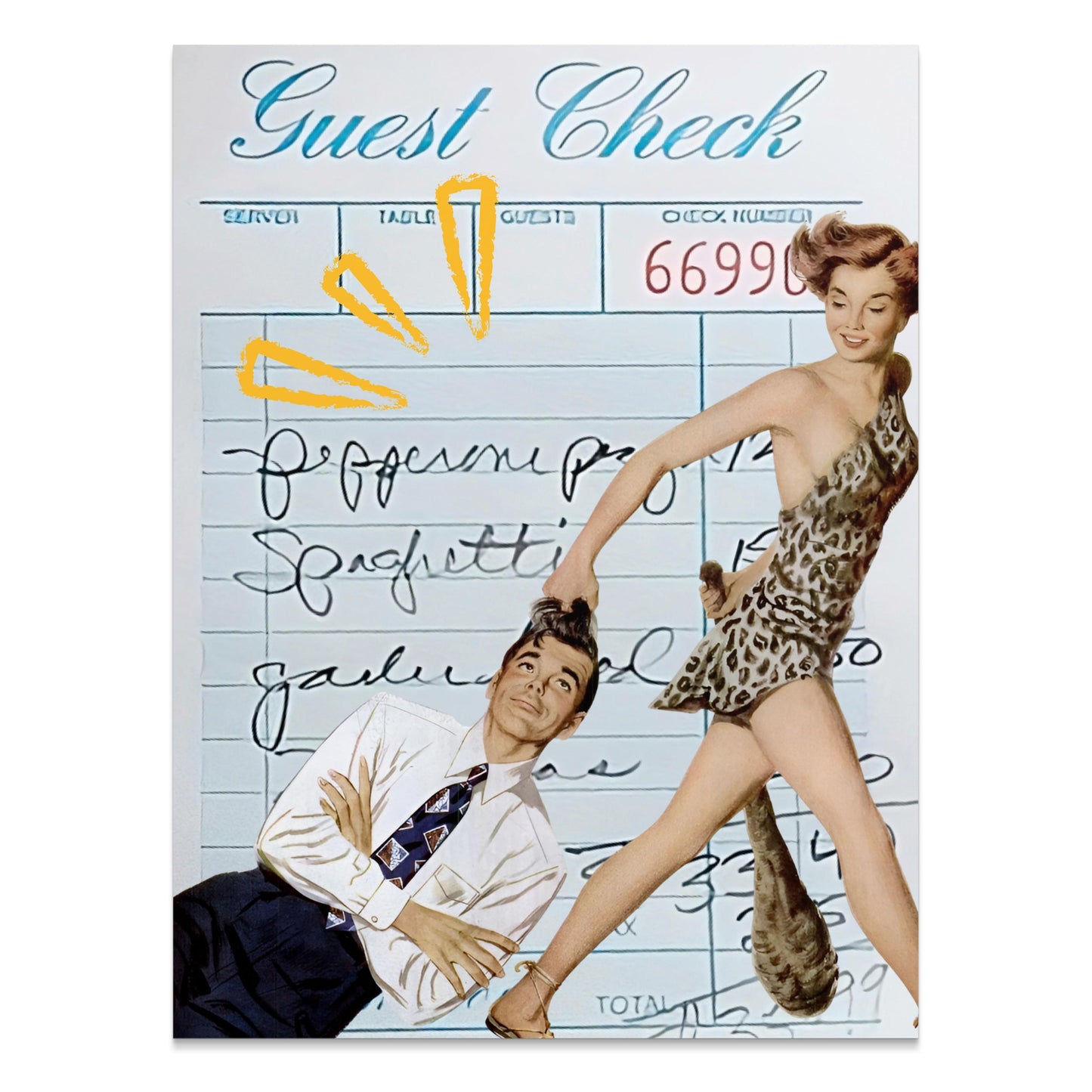 Premium Poster of Guest Check Retro Vintage Style Art Print Posters