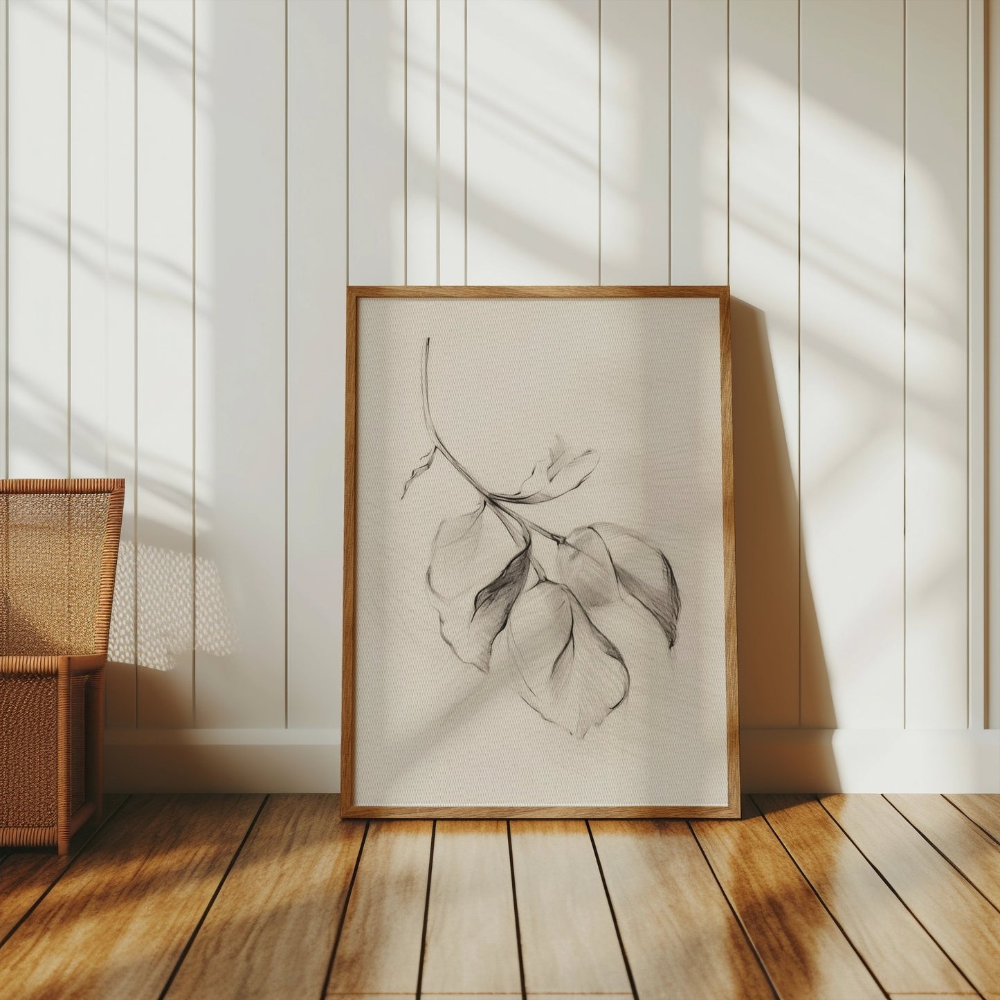 Premium Poster of Hand-Drawn Artistic Leaf Sketch Wall Art Posters