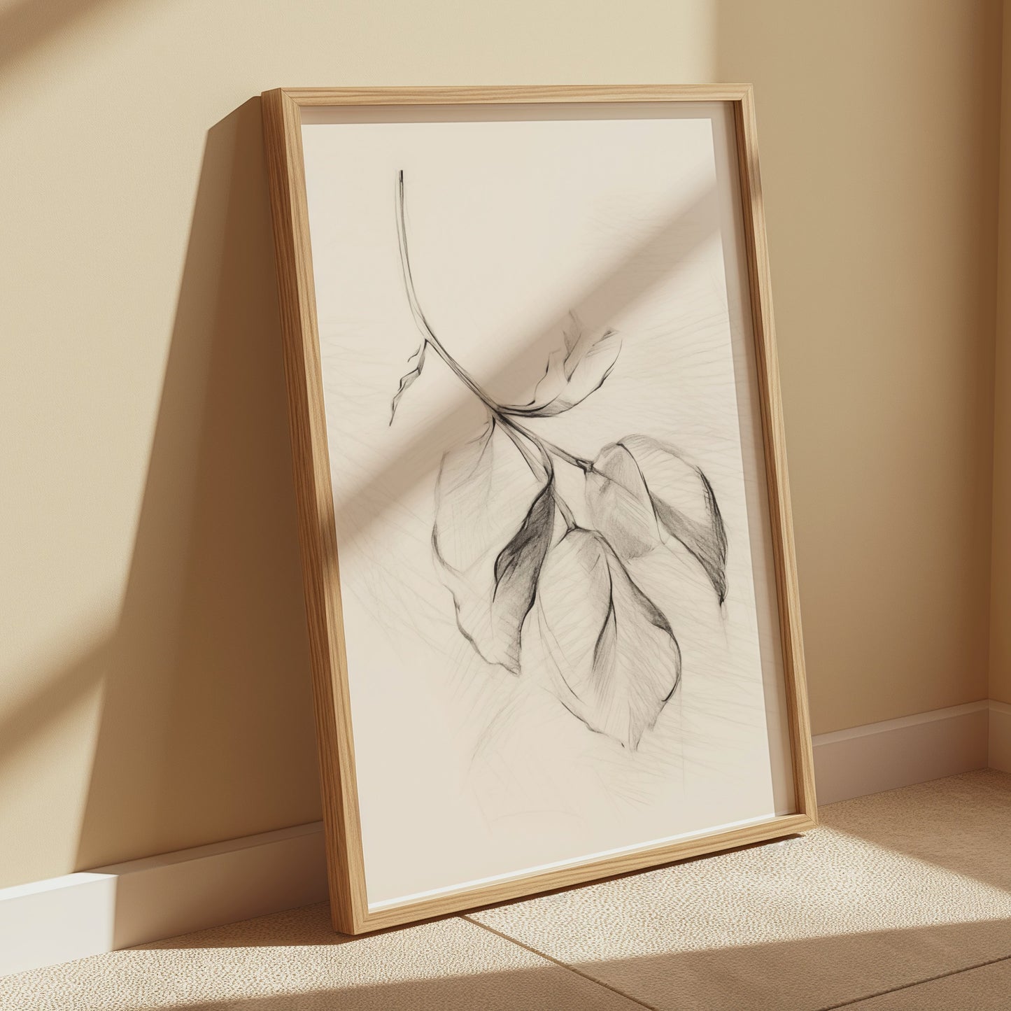 Premium Poster of Hand-Drawn Artistic Leaf Sketch Wall Art Posters