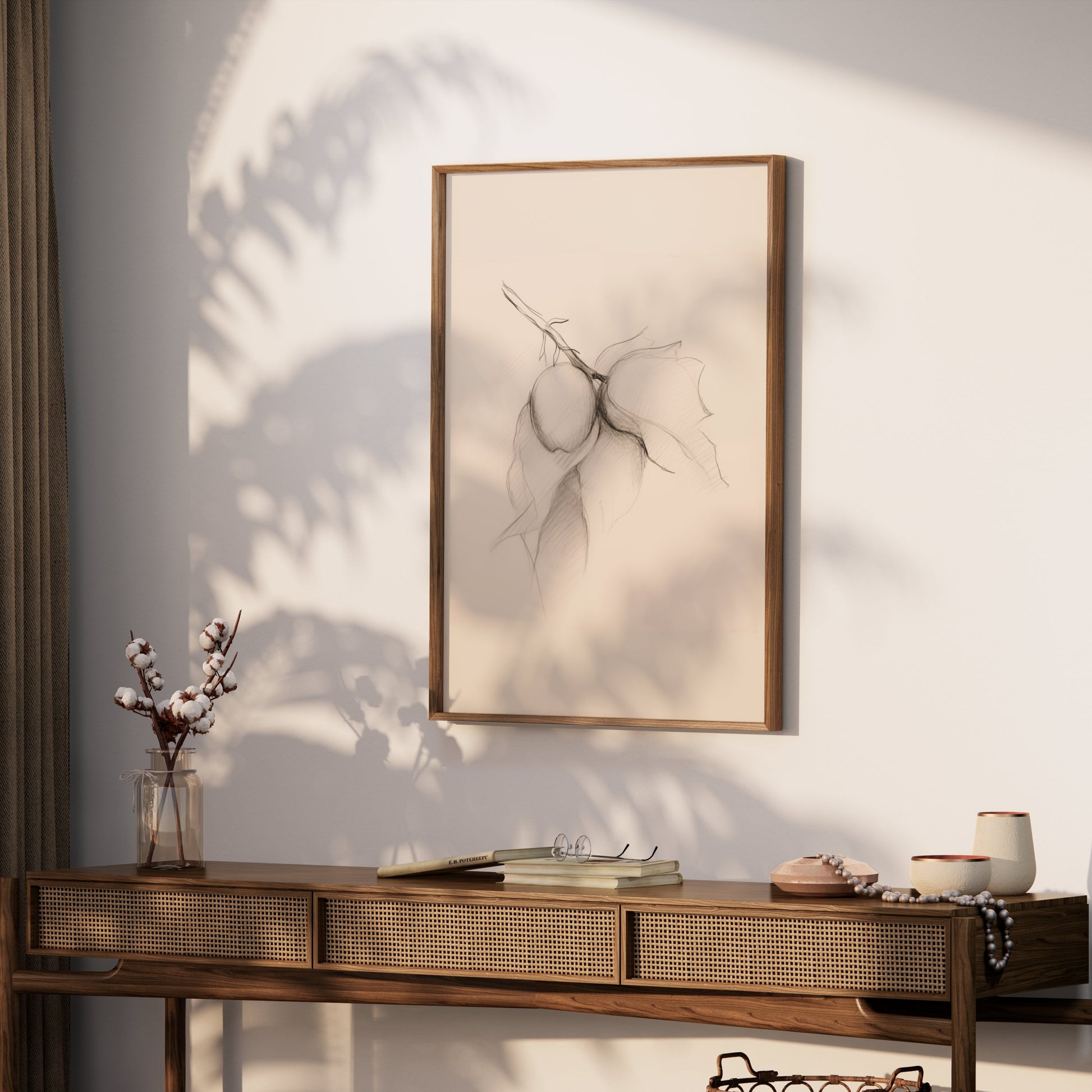 Premium Poster of Hand-Drawn Botanical Sketch of Fruit Branch Posters