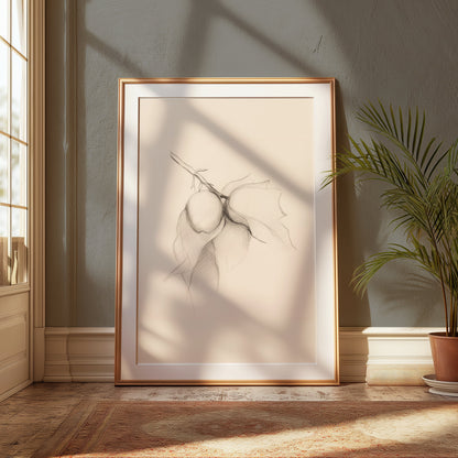 Premium Poster of Hand-Drawn Botanical Sketch of Fruit Branch Posters