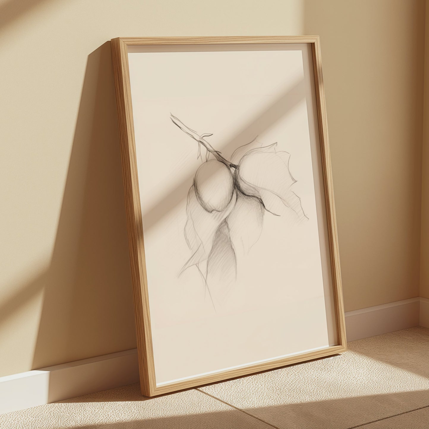 Premium Poster of Hand-Drawn Botanical Sketch of Fruit Branch Posters