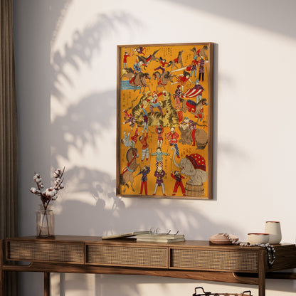 Premium Poster of Hand-Drawn Traditional Japanese Circus Theme Art Posters