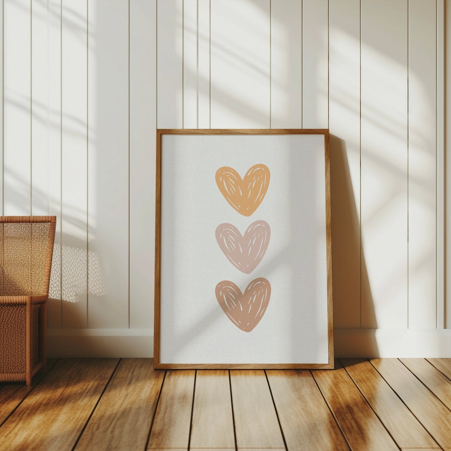 Premium Poster of Hand-Drawn Trio Hearts Art Print Posters