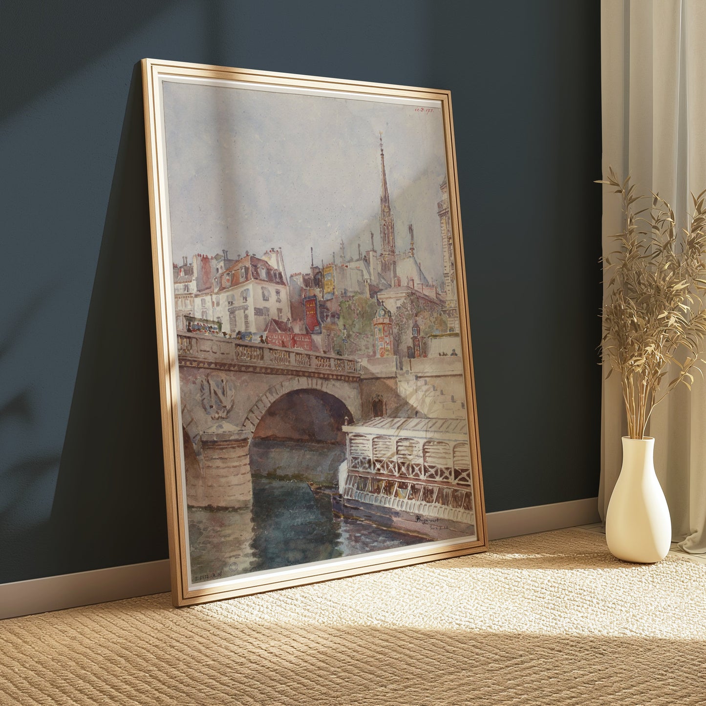 Premium Poster of Hand-Painted European Cityscape Scene Art Posters