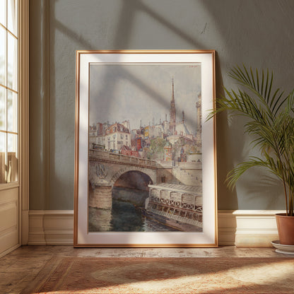 Premium Poster of Hand-Painted European Cityscape Scene Art Posters