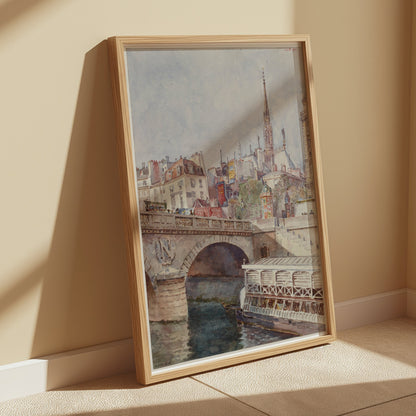 Premium Poster of Hand-Painted European Cityscape Scene Art Posters