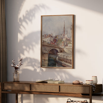 Premium Poster of Hand-Painted European Cityscape Scene Art Posters