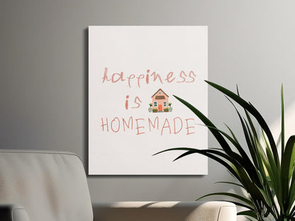 Premium Poster of Happiness is Homemade Nursery Wall Art Canvas Wraps