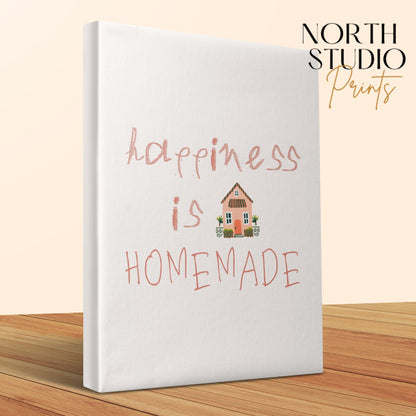 Premium Poster of Happiness is Homemade Nursery Wall Art Canvas Wraps