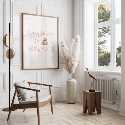 Premium Poster of Happiness is Homemade Typography Art Print Posters