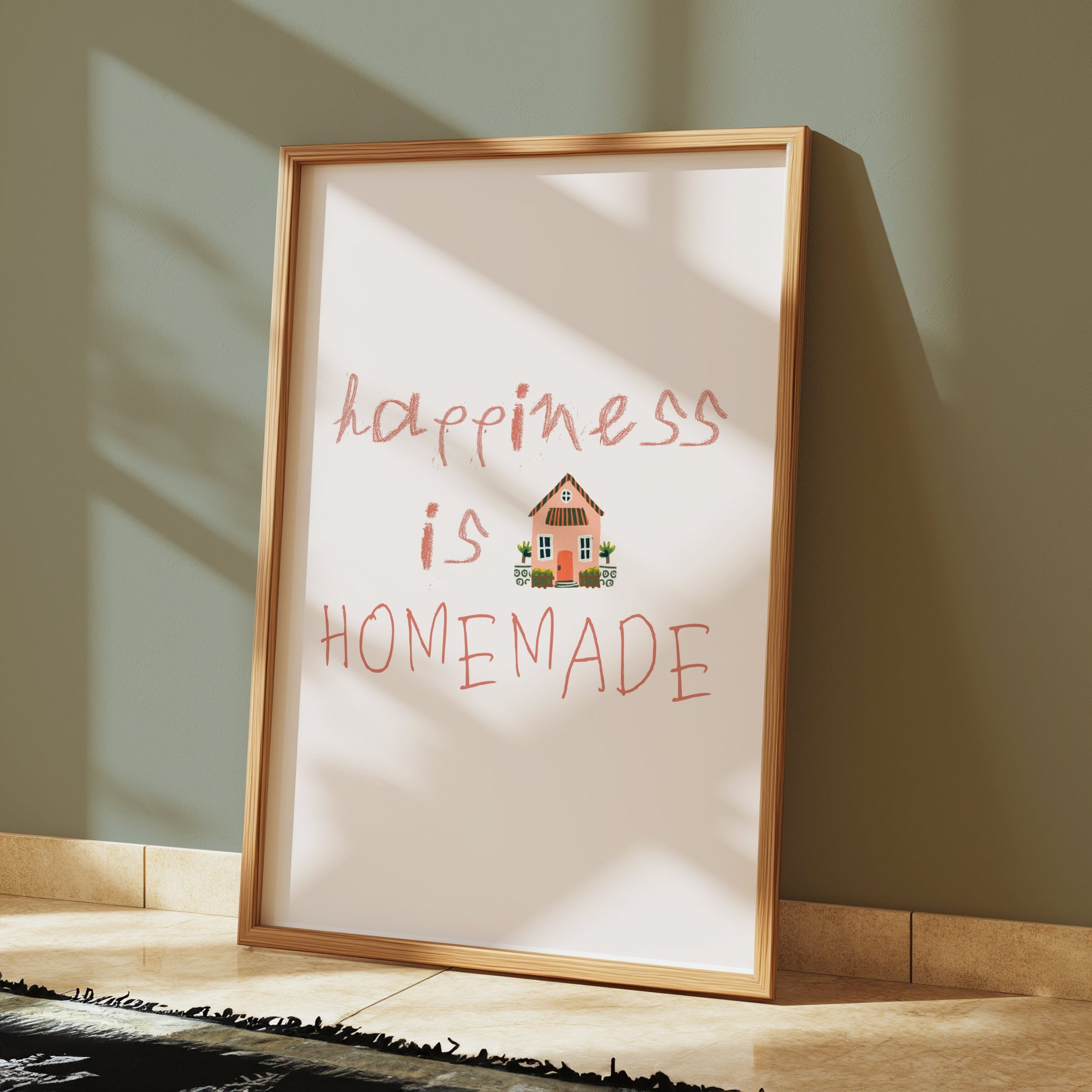 Premium Poster of Happiness is Homemade Typography Art Print Posters