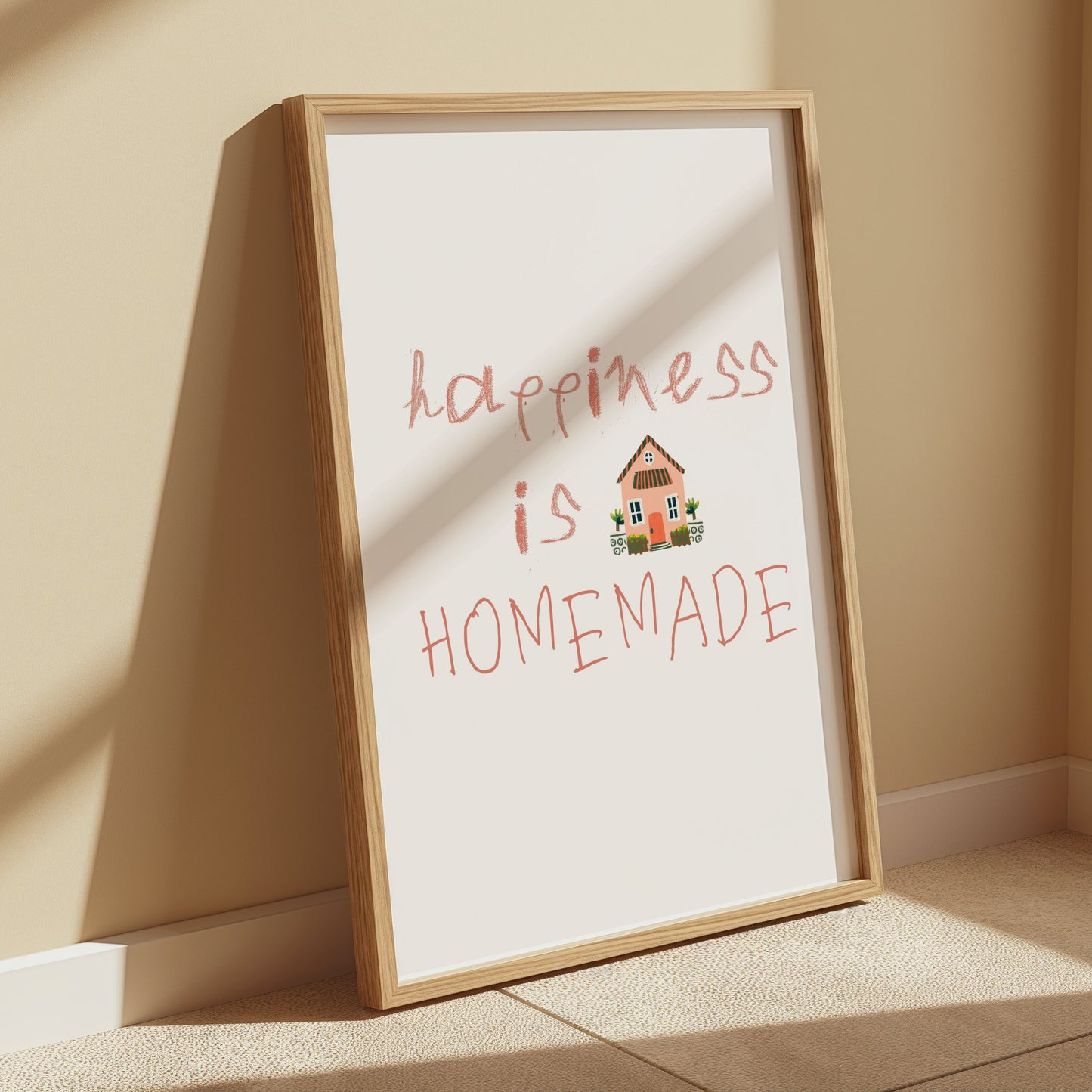 Premium Poster of Happiness is Homemade Typography Art Print Posters