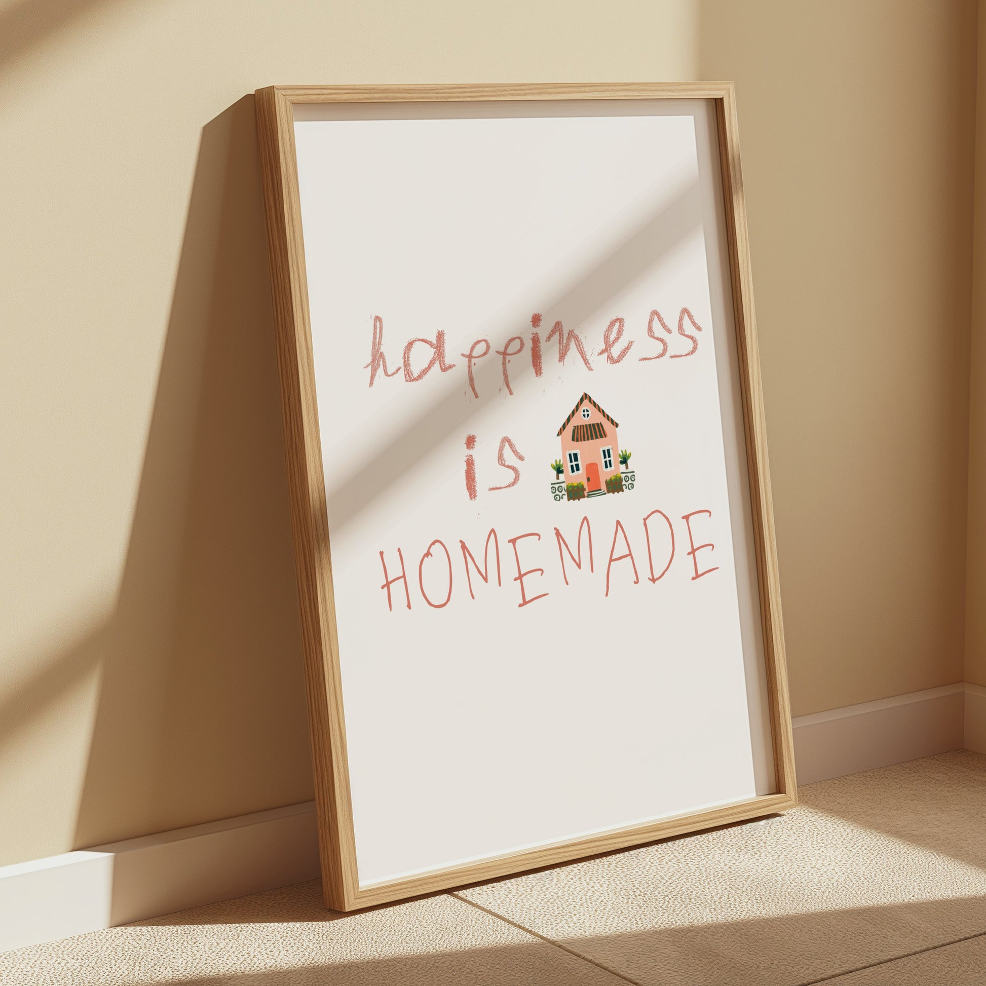 Premium Poster of Happiness is Homemade Typography Art Print Posters