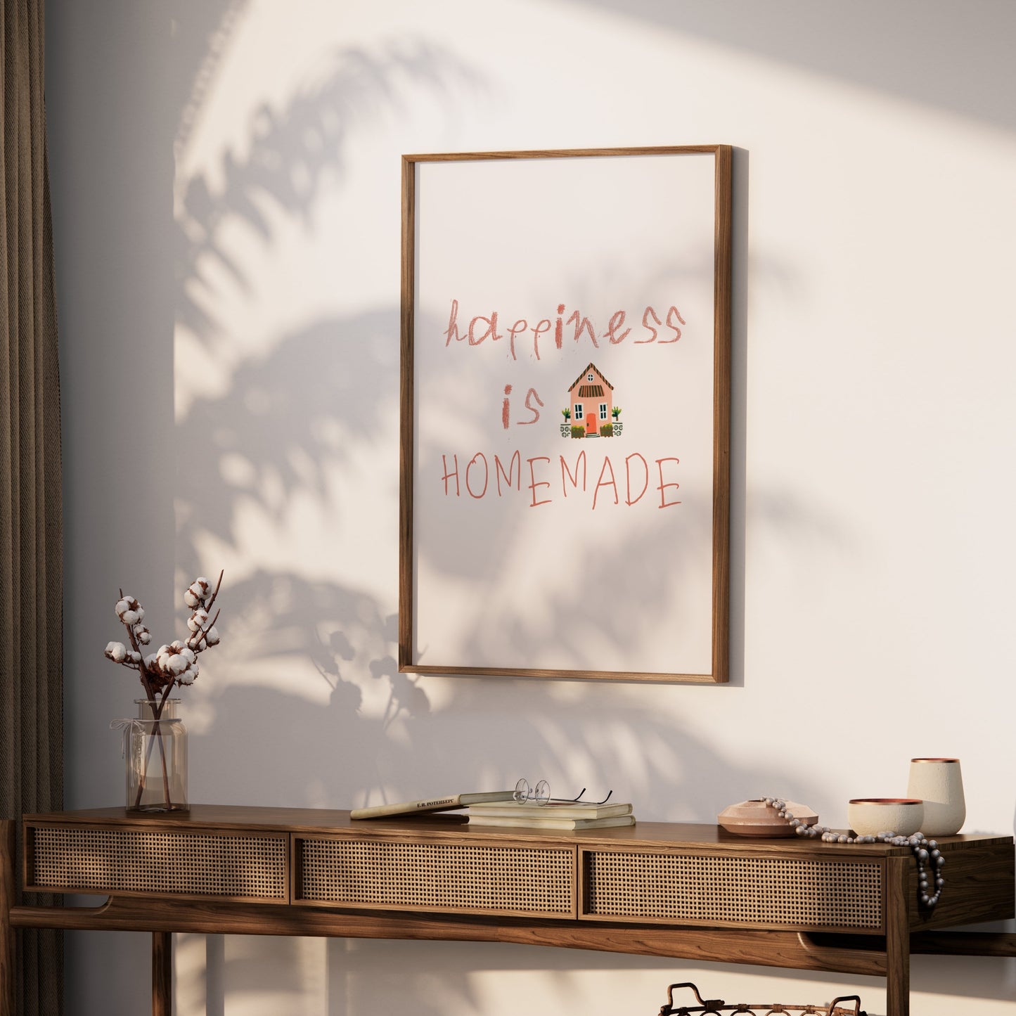 Premium Poster of Happiness is Homemade Typography Art Print Posters