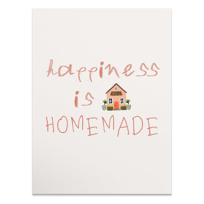 Premium Poster of Happiness is Homemade Typography Art Print Posters