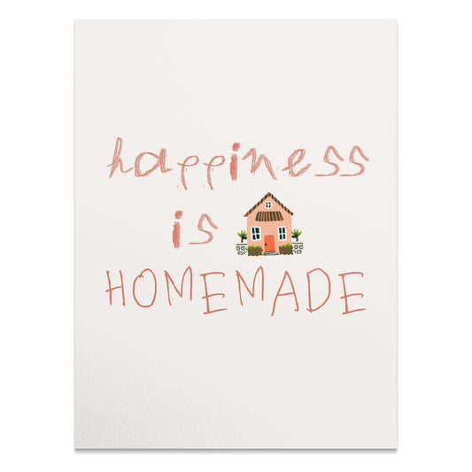 Premium Poster of Happiness is Homemade Typography Art Print Posters