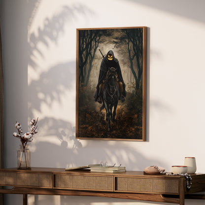 Premium Poster of Headless Horseman Halloween Scary Dark Forest Posters