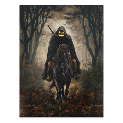 Premium Poster of Headless Horseman Halloween Scary Dark Forest Posters