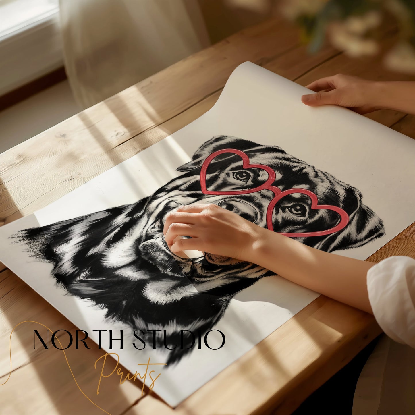 Premium Poster of Heart Shaped Glasses Dog Art Print Posters