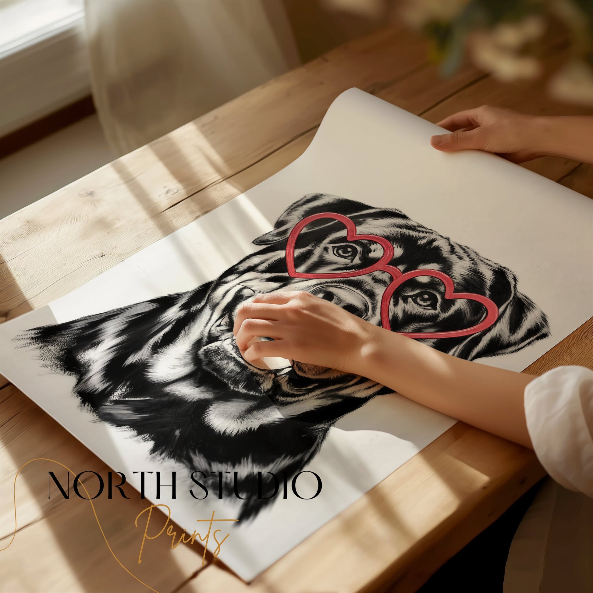 Premium Poster of Heart Shaped Glasses Dog Art Print Posters