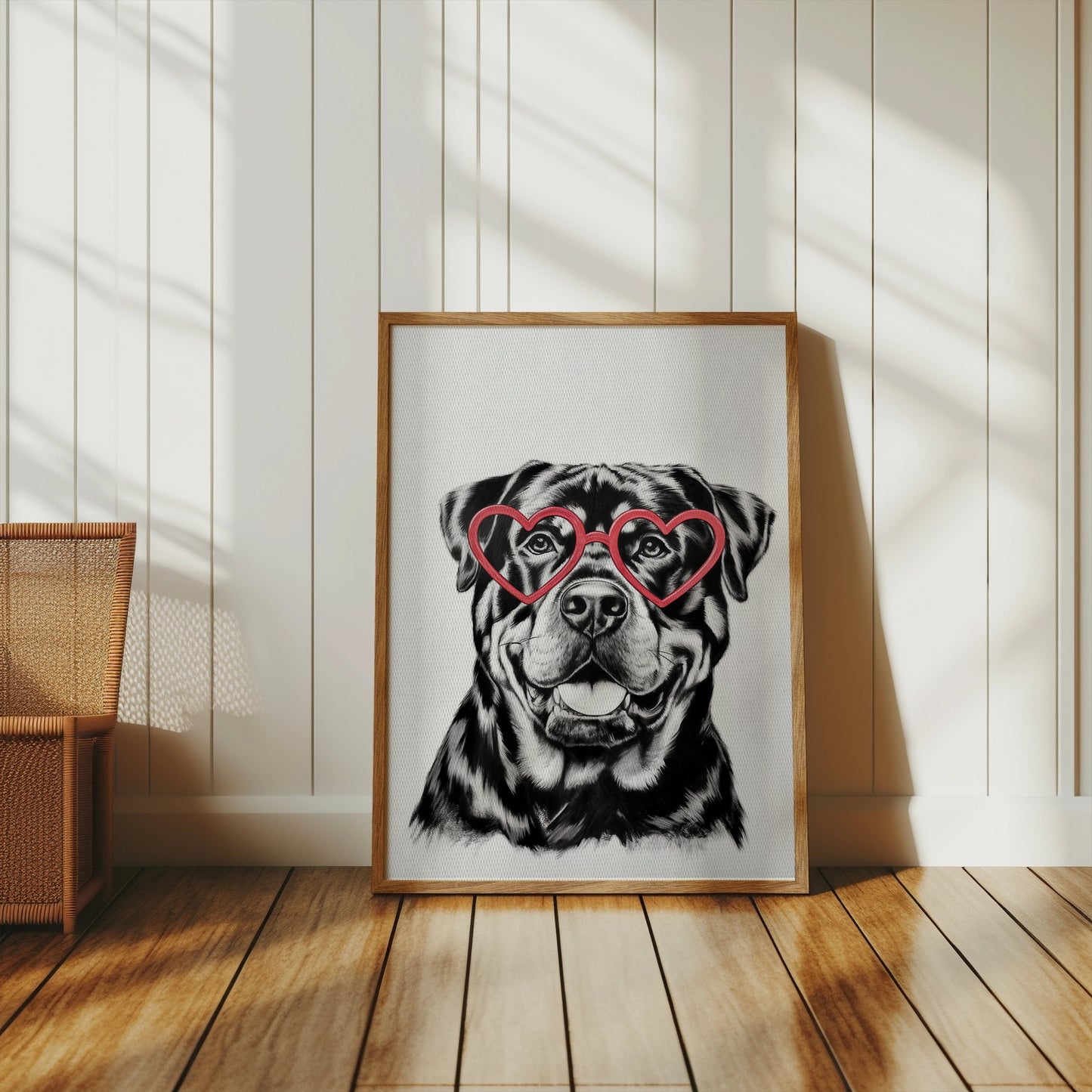 Premium Poster of Heart Shaped Glasses Dog Art Print Posters