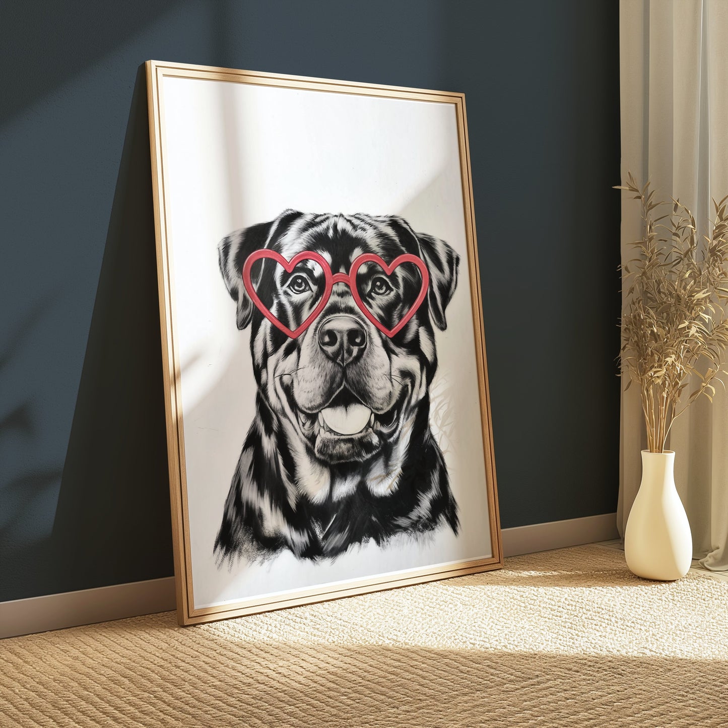 Premium Poster of Heart Shaped Glasses Dog Art Print Posters